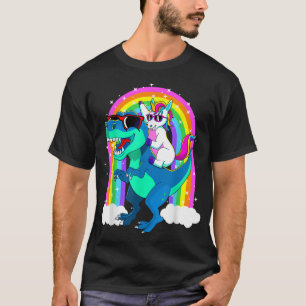 Camiseta Unicorn Riding Trex Dinosaur Girls Boys Kids Men