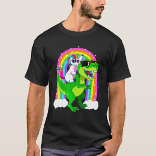 Camiseta Unicorn Riding Trex Dinosaur T Rex Girls Garotas