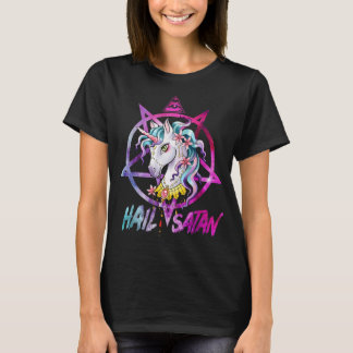 Camiseta Unicorn Satã de granizo Morte Metal Arco-Íris Home