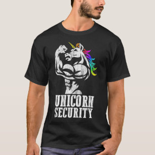 Camiseta Unicorn Security Rainbow Muscle Manly Funny Gift
