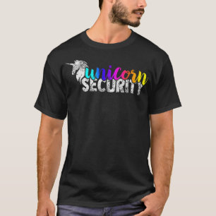 Camiseta Unicorn Security Rainbow Squad Tee Engraçado Pai E