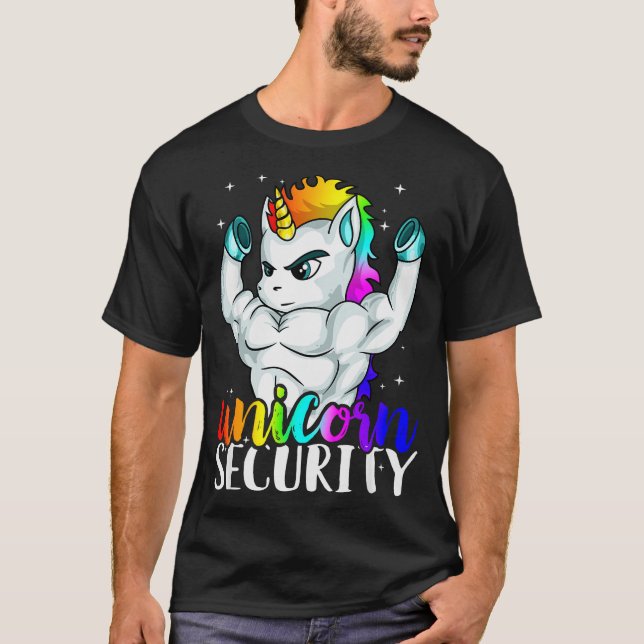 Camiseta Unicorn Security Squad Muscle Tee Funny Dad Brothe (Frente)