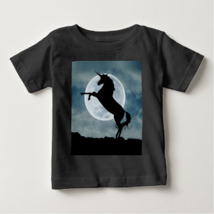 Camiseta Unicorn Silhouette Full Moon Night Sky, ZKOA