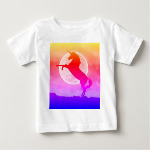 Camiseta Unicorn Silhouette Full Moon Night Sky, ZKOA