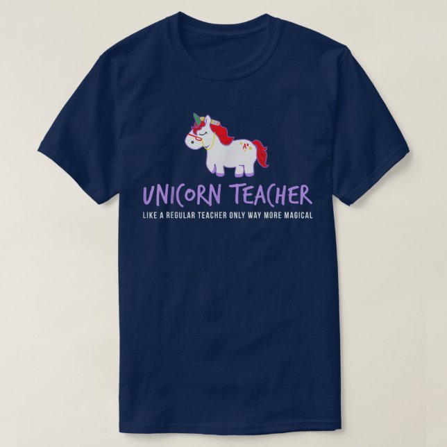 Camiseta Unicorn Teacher  Funny Cute Back School Teaching G (Frente do Design)