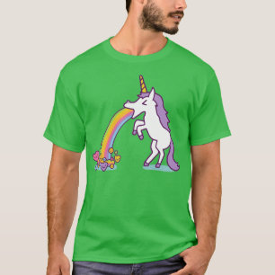 Camiseta Unicorn Vomita Funny Rainbow Cavalo Mítico