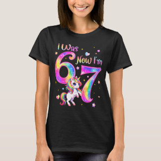 Camiseta Unicorn was 6 7 six seven 7th bday birthday girl