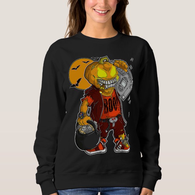 Camiseta Unicorn Witch Halloween Black Cat Orange Moon Grap (Frente)