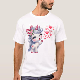 Camiseta Unicorn with Hearts – Kawaii Love Unicorn