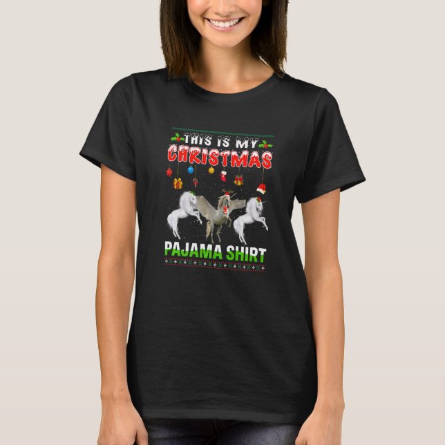 Camiseta Unicorn Xmas Animals Squad This Is My Christmas Pa (Frente)
