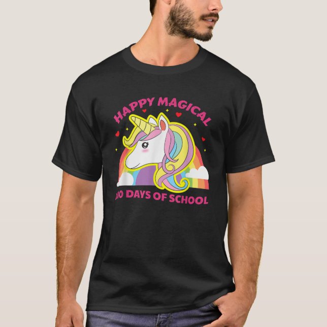 Camiseta Unicórnio 100 Dias De Traje Escolar Figurino Gi (Frente)