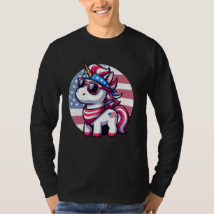 Camiseta Unicórnio 4 de julho Dia da Independência American