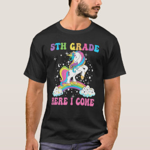 Camiseta Unicórnio 5, aqui, eu venho na escola 5 Grau Gir