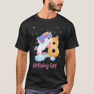 Camiseta Unicórnio 8º Aniversário Crianças de 7 8 Anos