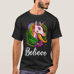 Camiseta Unicórnio Acredite Arco-Íris Mágico