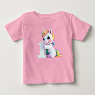 Camiseta Unicórnio Adorável Arco-Íris
