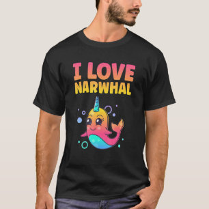 Camiseta Unicórnio Adoro Arco-Íris Narral Miúdos Garotos Ba