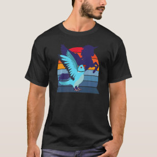 Camiseta Unicórnio Ala Retro I Gritando Toque Azul Índio