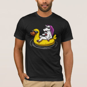 Camiseta Unicórnio Andando Bath Duck Festa de Piscina Engr