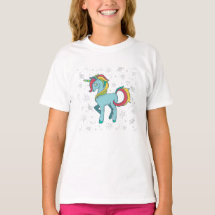 Camiseta Unicórnio Azul com Rabiscos