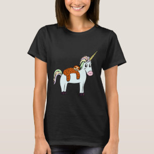 Camiseta Unicórnio Bonito Com Lama Dormindo