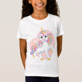 Camiseta unicórnio bonito no coração