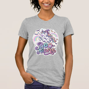 Camiseta Unicórnio Boo-nicórnio Vetor Premium Design de Vet