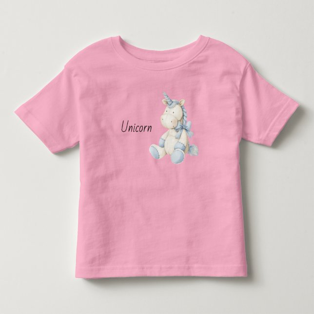 Camiseta Unicórnio Branco Azul (Frente)