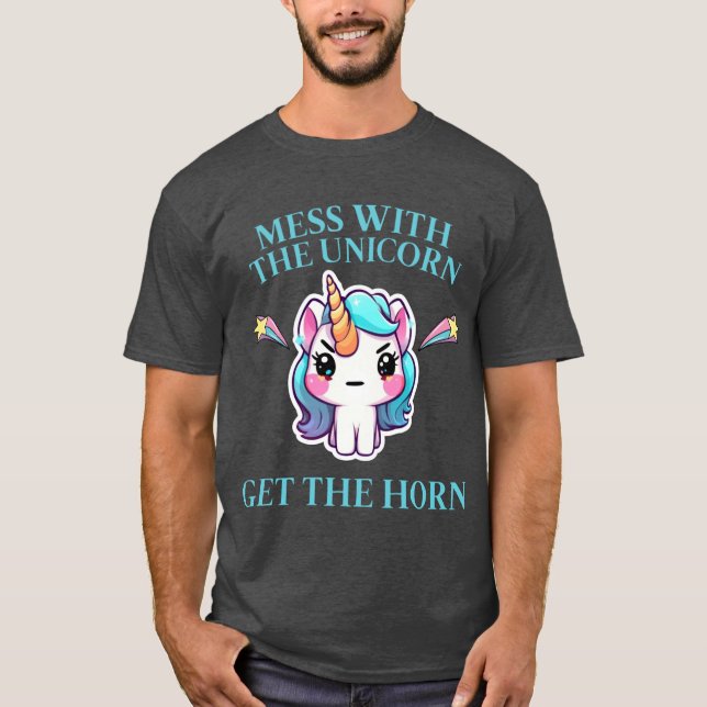 Camiseta Unicórnio Bravo Bagunça com o Unicórnio (Frente)