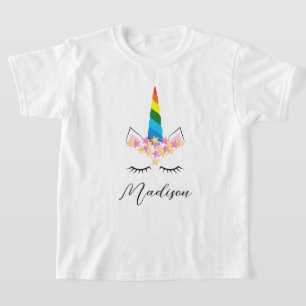 Camiseta Unicórnio Brilhante com Cílios Mágicos e Fofo