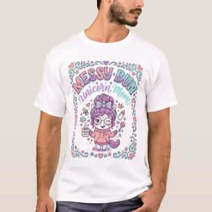 Camiseta Unicórnio Cabelo Desgrenhado Unicórnio Mãe Estilo