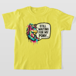 Camiseta Unicórnio Colorido Esperando pelo Meu Pônei