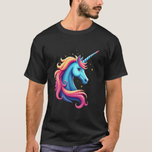 Camiseta Unicórnio Colorido Tie-Dye Unicórnio Cava