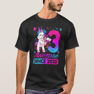 Camiseta Unicórnio Com 3 Anos De Filmagem Oferece aniversár