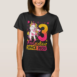 Camiseta Unicórnio Com 3 Anos De Filmagem Oferece aniversár