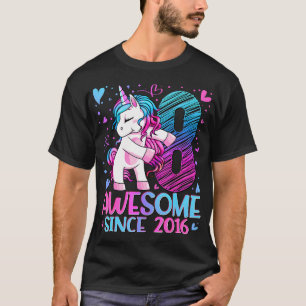 Camiseta Unicórnio Com 8 Anos De Ilusão Oferece 8º Aniversá