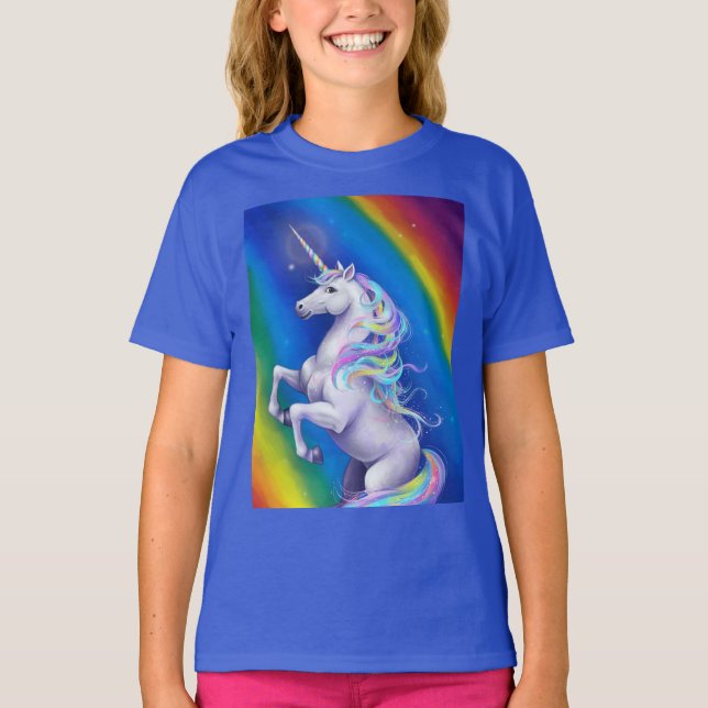 Camiseta Unicórnio com Arco-íris (Frente)