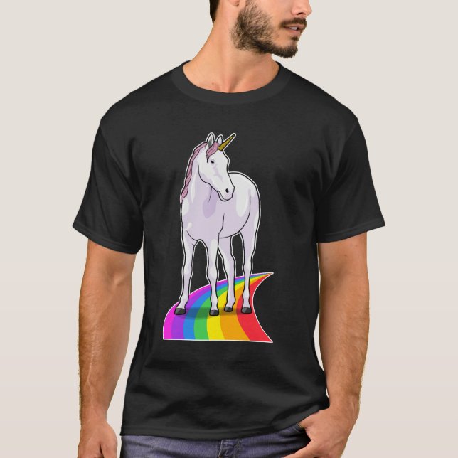 Camiseta Unicórnio com arco-íris (Frente)