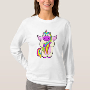 Camiseta Unicórnio com Cabelos coloridos