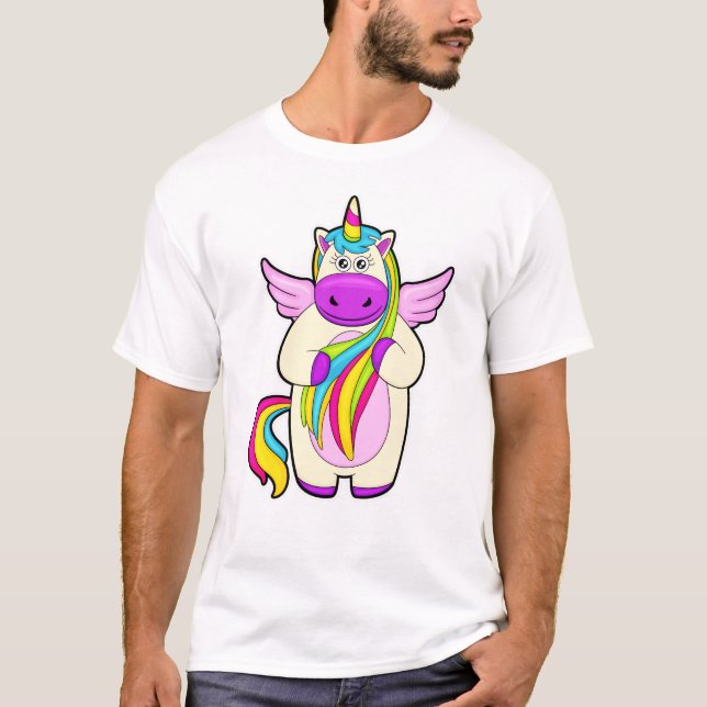 Camiseta Unicórnio com Cabelos coloridos (Frente)