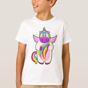 Camiseta Unicórnio com Cabelos coloridos