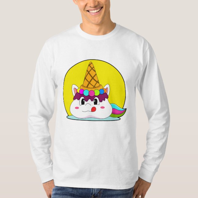 Camiseta Unicórnio com casquinha de sorvete (Frente)
