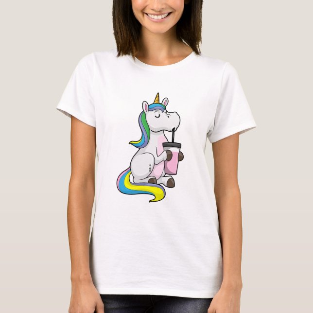 Camiseta Unicórnio com Chá de Bolha (Frente)