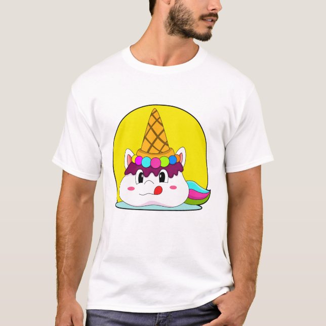 Camiseta Unicórnio com cone de Sorvete (Frente)