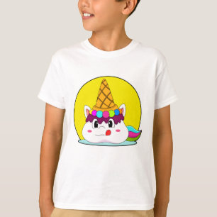 Camiseta Unicórnio com cone de Sorvete