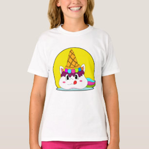 Camiseta Unicórnio com cone de Sorvete
