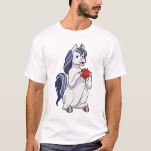 Camiseta Unicórnio com Fruta de morango