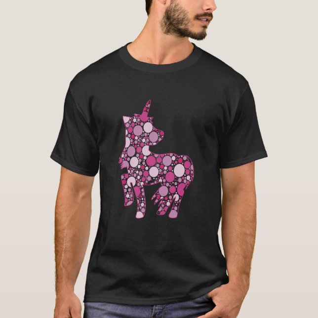 Camiseta Unicórnio com garota de pontos (Frente)
