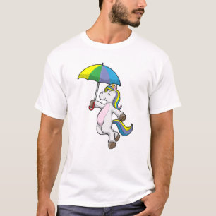 Camiseta Unicórnio com guarda-chuva