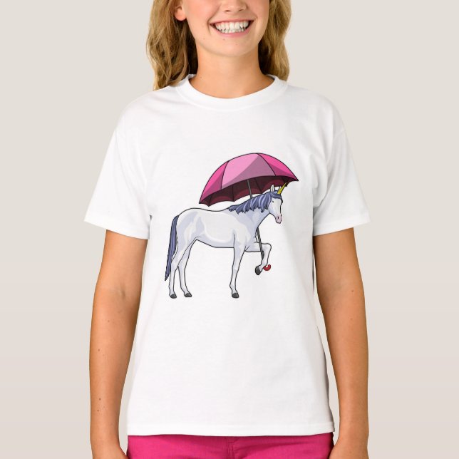 Camiseta Unicórnio com guarda-chuva (Frente)